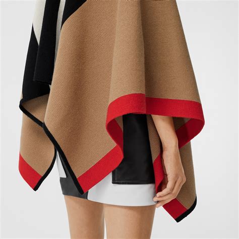 burberry striped wool cape